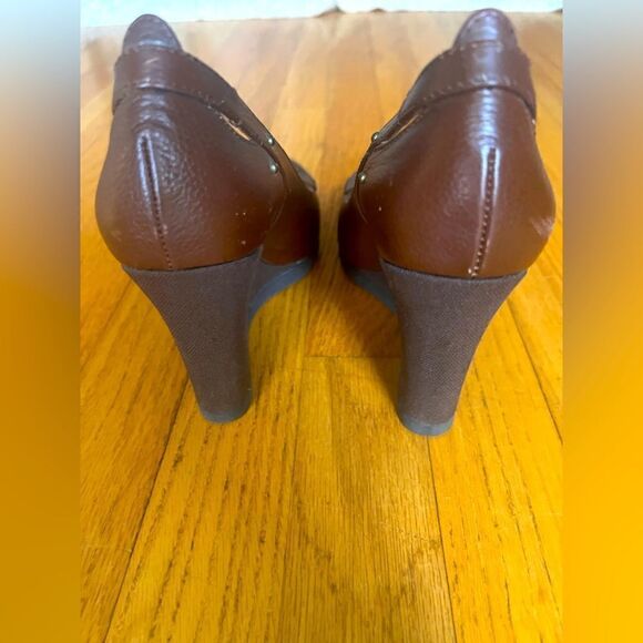 Vía Spiga Brown Leather Wedge Heels size 7.5 - Picture 6 of 6